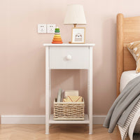 Comodino cassettiera armadio con cassetto ripiano bianco per camera da letto soggiorno 38 cm