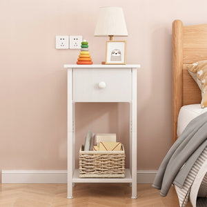 Comodino cassettiera armadio con cassetto ripiano bianco per camera da letto soggiorno 38 cm