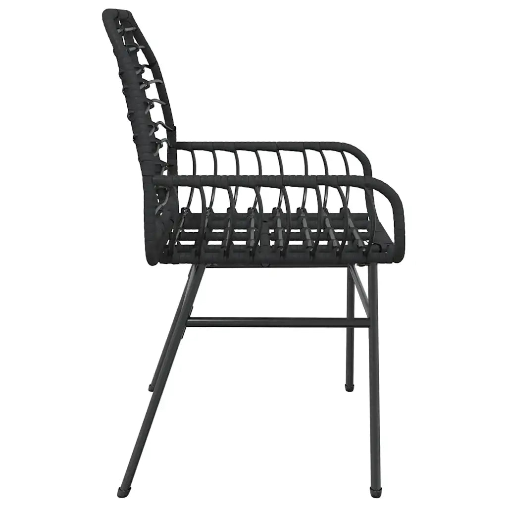 Sedie da Giardino Set 2 pz | Sedie da Esterno Polyrattan Nero