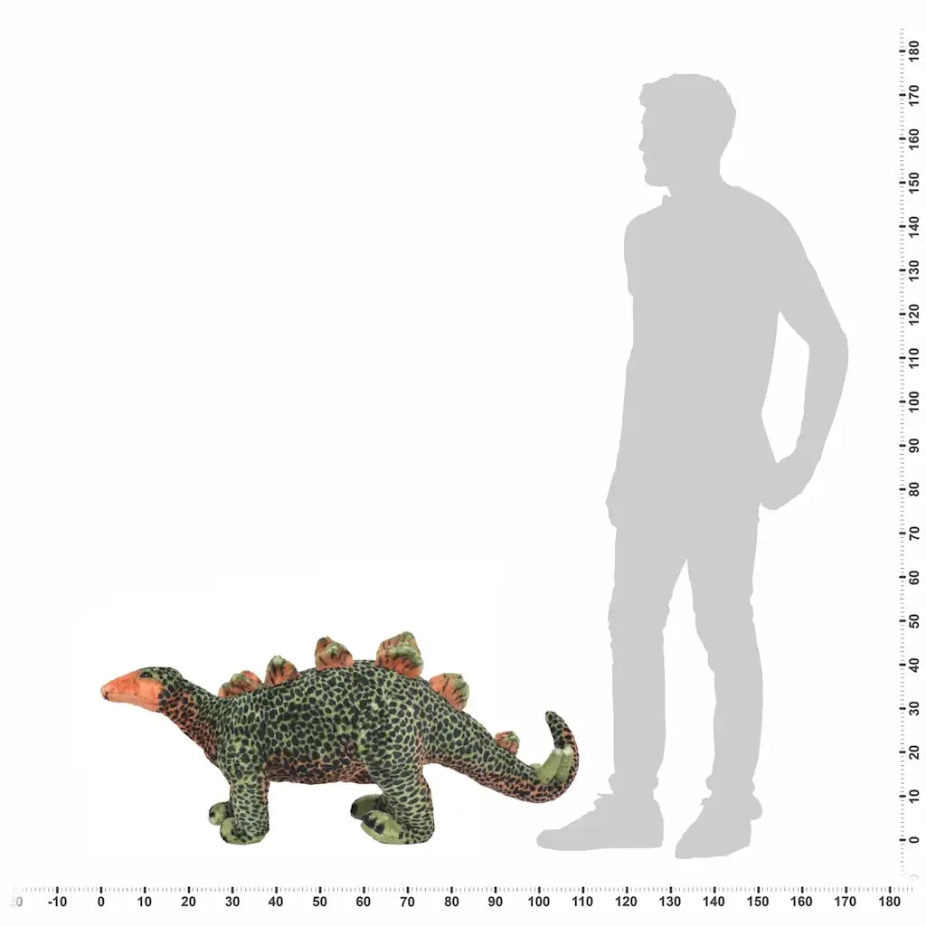 Dinosauro Stegosaurus in Peluche in Piedi Verde e Arancione XXL 91346