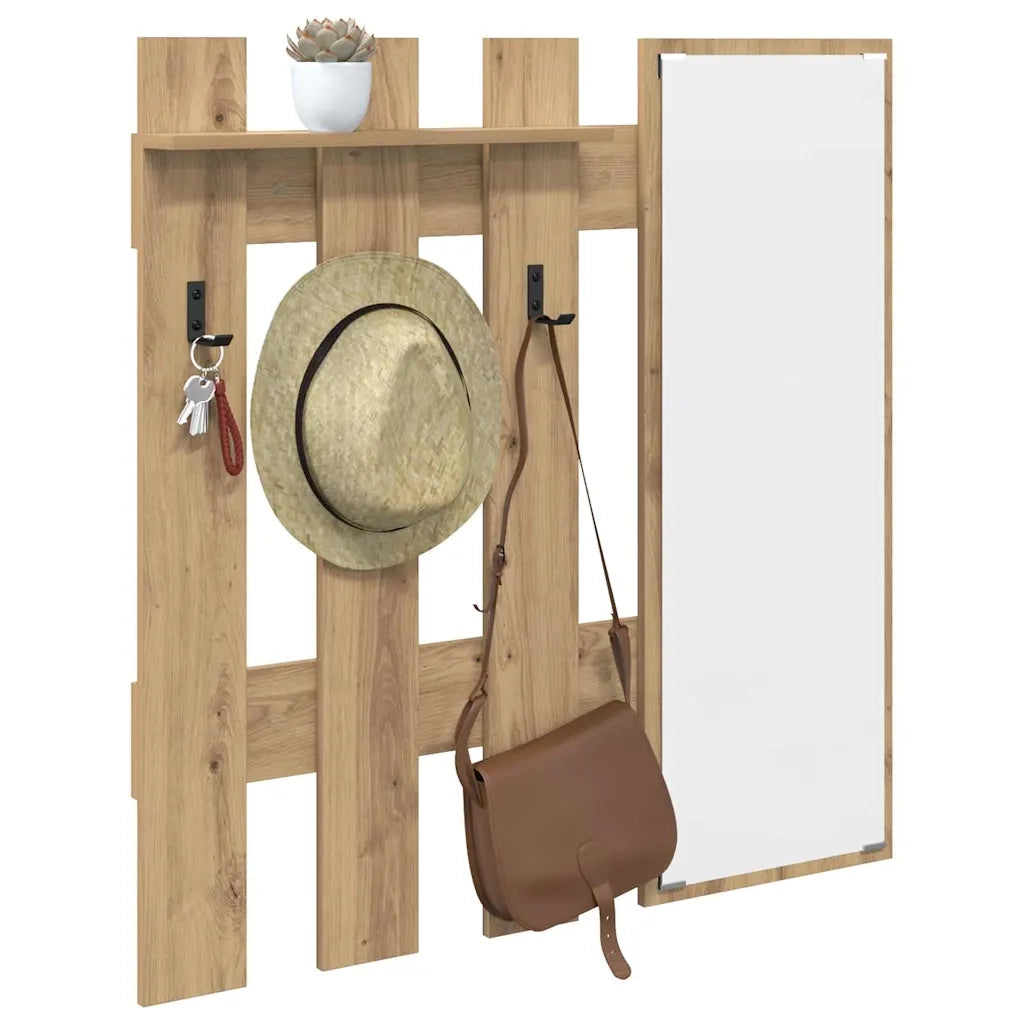 Appendiabiti a muro Rovere artigianale 100 x 10 x 100 cm 874514