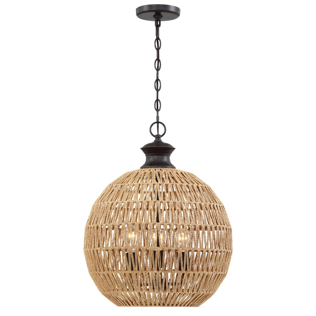 Lampada a sospensione boho marrone Casablanca 3xE27 Quoizel