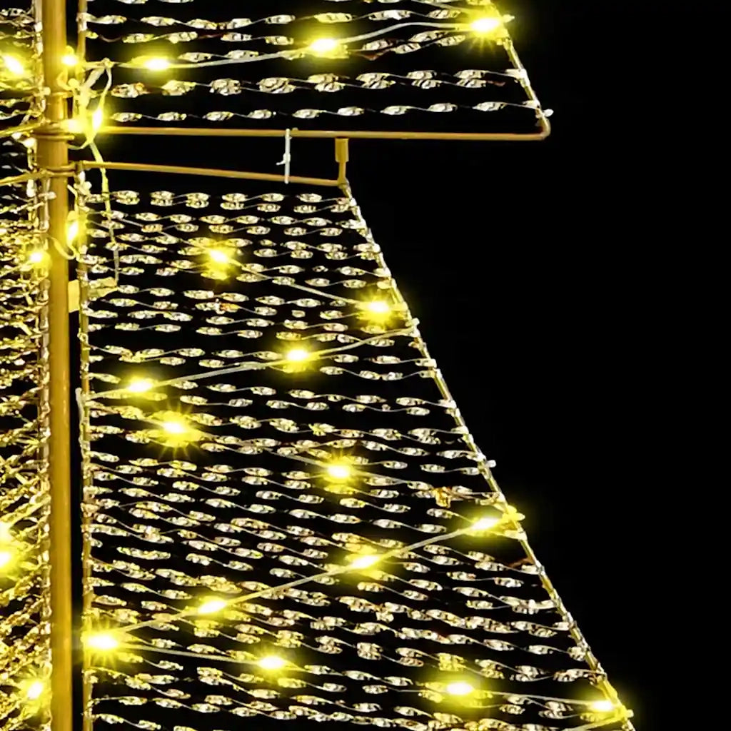 Albero di Natale | Decorazioni natalizie con 240 LED Bianco caldo 180 cm PET