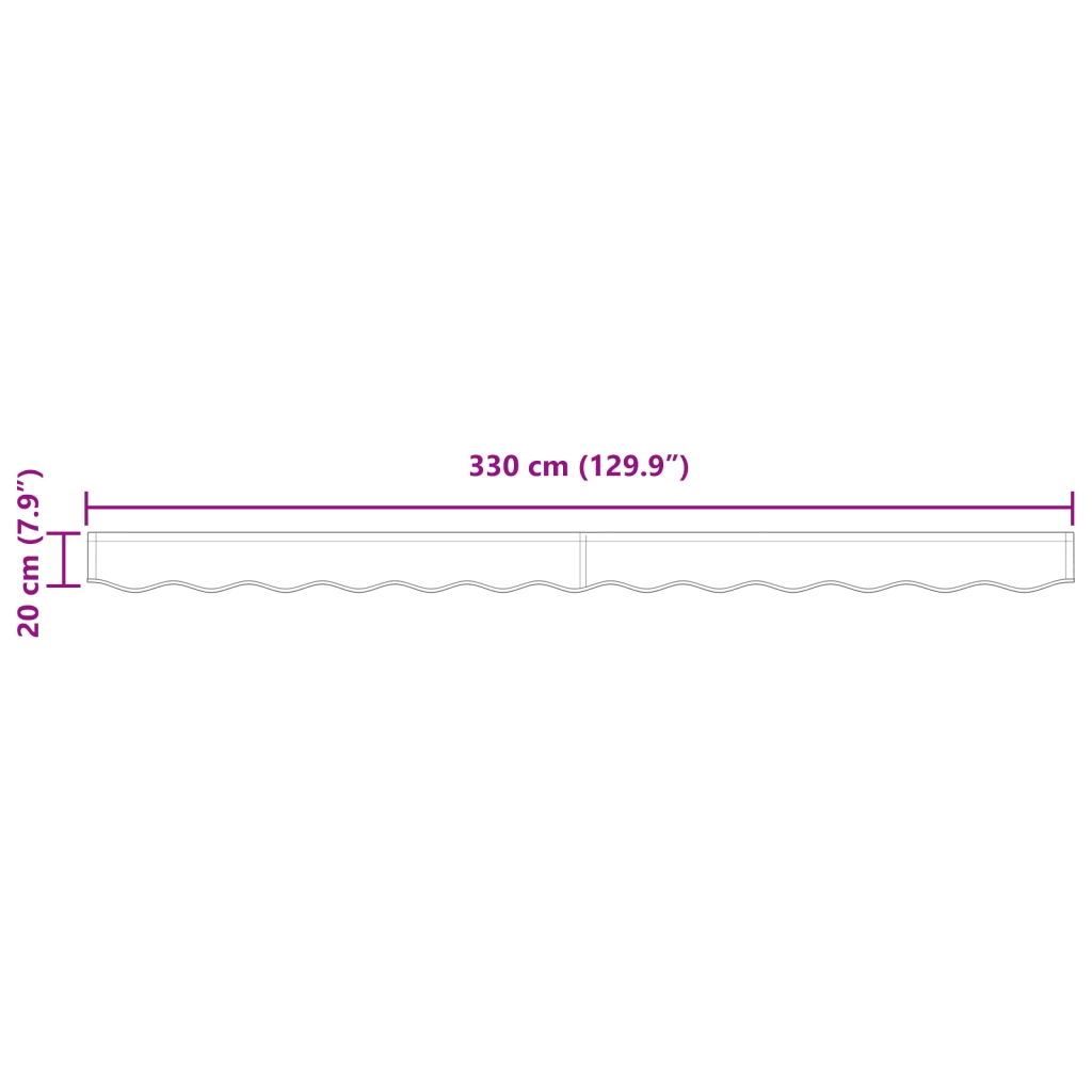 Tenda a Valance per Telaio da 3,5 m Bianca 3.3x0.2 m
