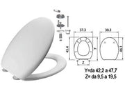 SEDILE WC IN TERMOINDURENTE MAMBO BIANCO CERNIERE INOX H050 coprivaso copriwater SANIPLAST