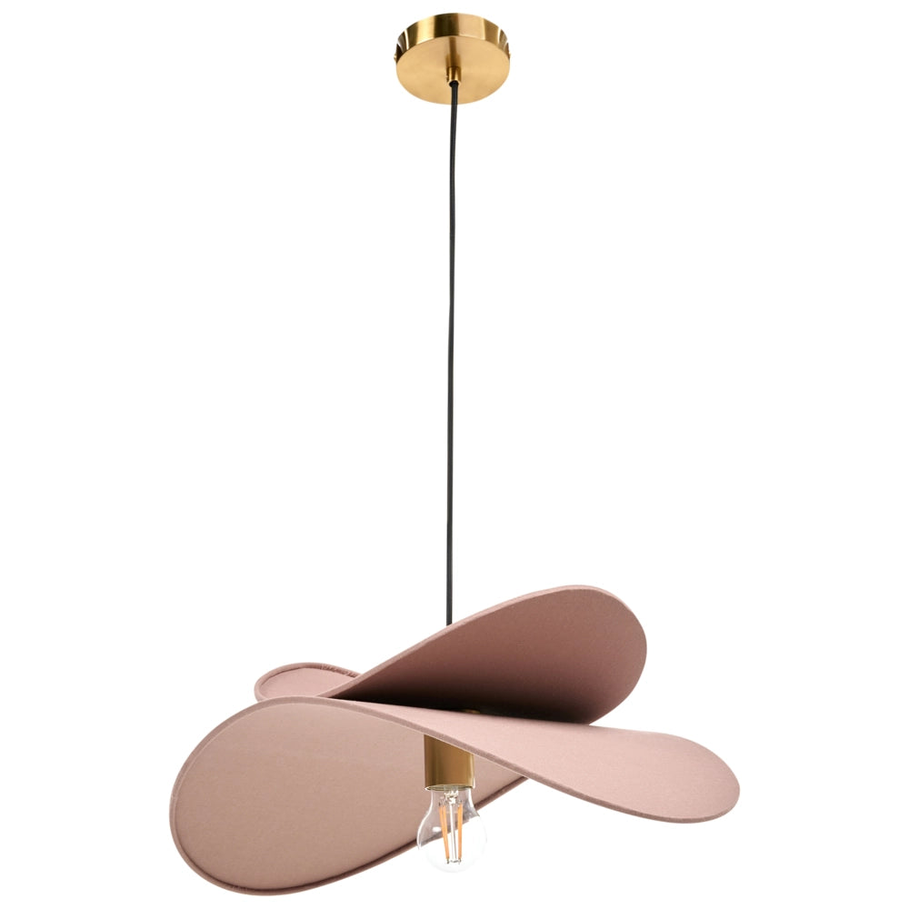 Lampada a sospensione in tessuto di lino marrone 105 cm illuminazione a sospensione design moderno lampadina a vista