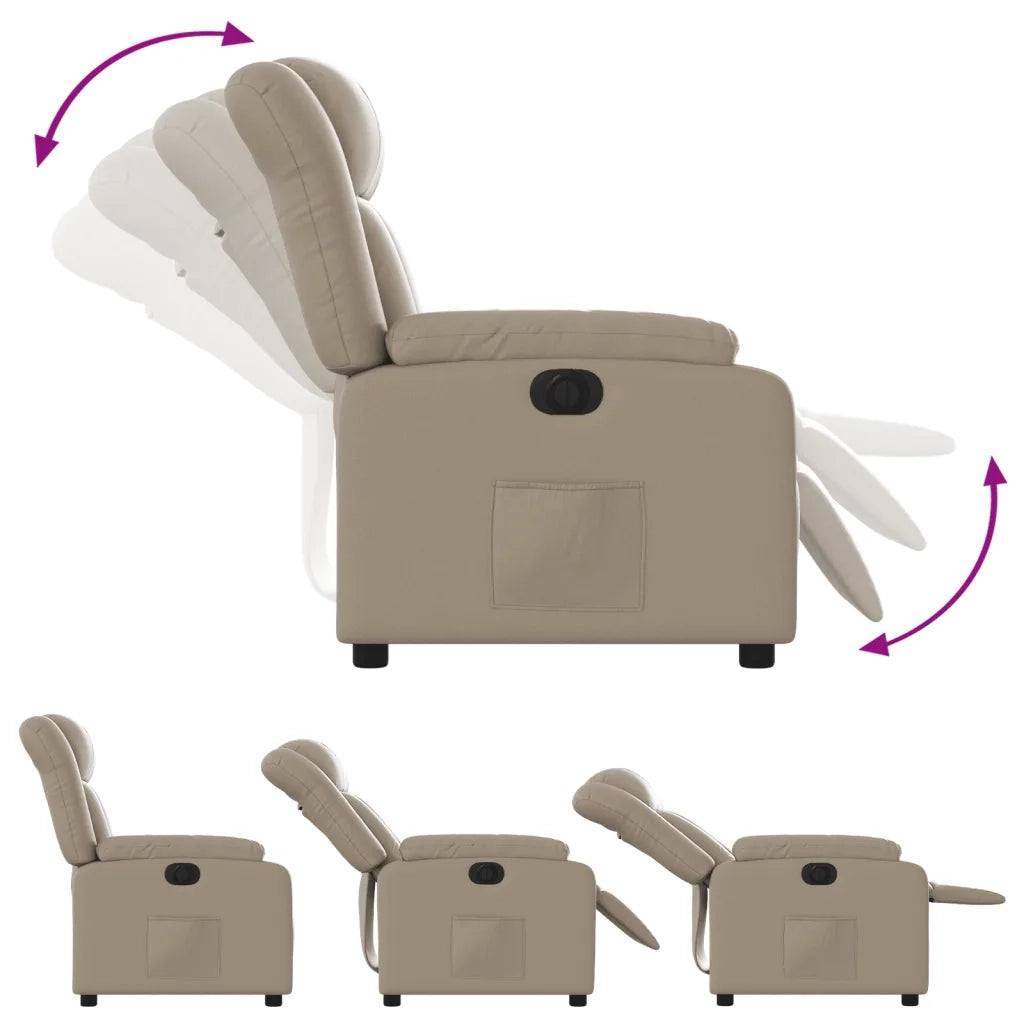Poltrona Reclinabile Elettrica Cappuccino in Similpelle
