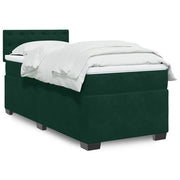 Giroletto a Molle con Materasso Verde Scuro 100x200 cm Velluto