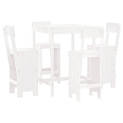 Set Bar da Giardino 5 pz | Set Salotto da Giardino Bianco in Legno Massello di Pino