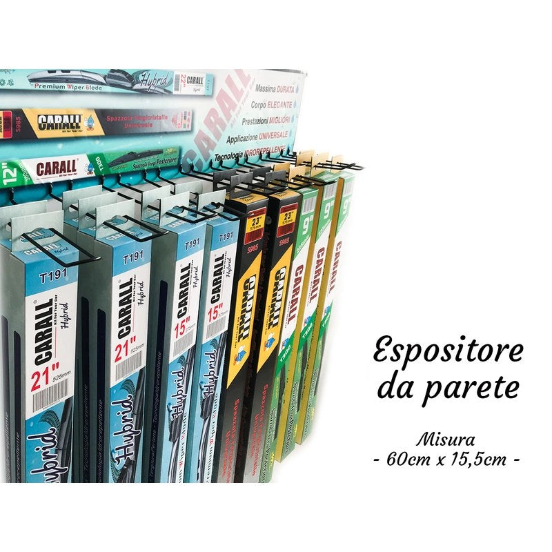 Espositore Da Parete Muro Per Spazzole Tergicristallo Auto Con Totale 9 Ganci