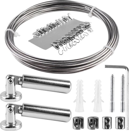 Impianto di tiraggio per tende con cavo in acciaio inossidabile - corda per tende in acciaio inossidabile - decorazione interna e esterna.