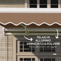 Tenda da Sole per Esterno Avvolgibile a Manovella in Metallo e Alluminio, 4x2.5m, Rosso Ruggine