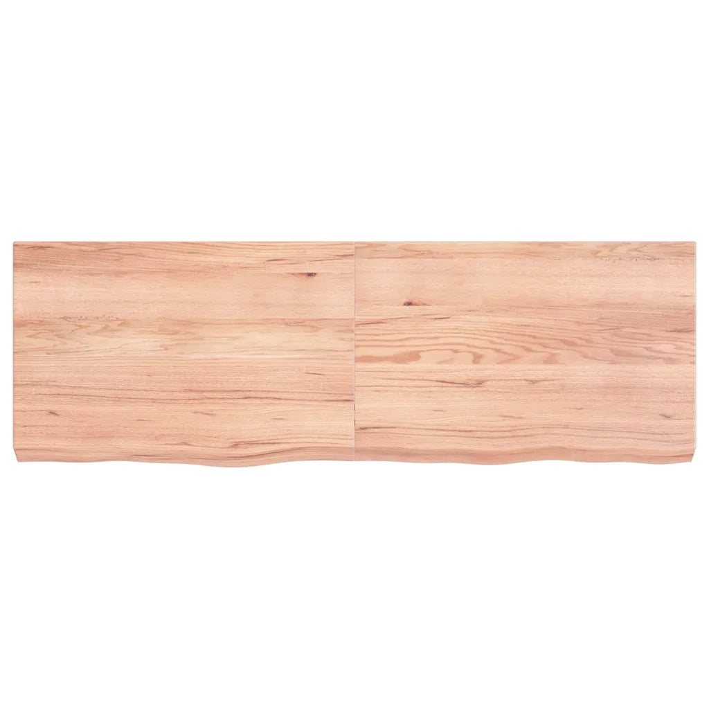 Piano Tavolo Marrone 120x40x(2-6) cm Rovere Massello Trattato 3156372