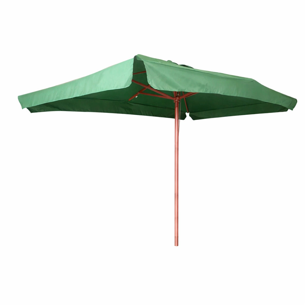 OMBRELLONE TONDO IN LEGNO Ø 250 cm - palo mm 38 - 6 stecche - verde  - LIF