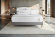 Pacchetto letto completo - Materasso 140x190cm + Box spring con doghe (kit) + 2 cuscini + Piumino - Vingt-Quatre PLUS
