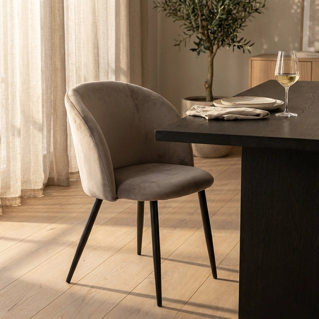Poltrona per Sala da Pranzo in Velluto Metallo cm 50x46x83 - TIGER