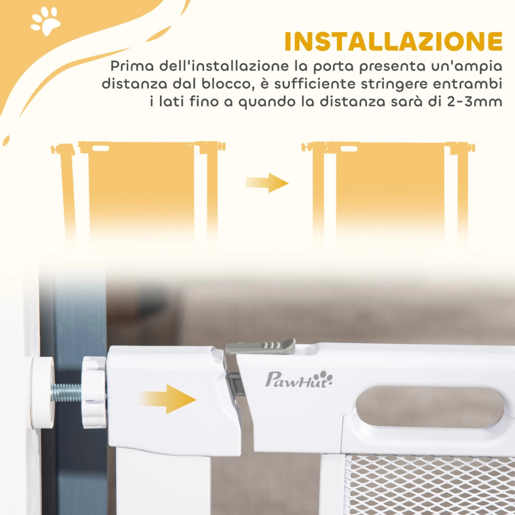 Cancellino per Cani Regolabile ¨C zephmum ¨C Acciaio e ABS, Bianco, 75-82x76 cm