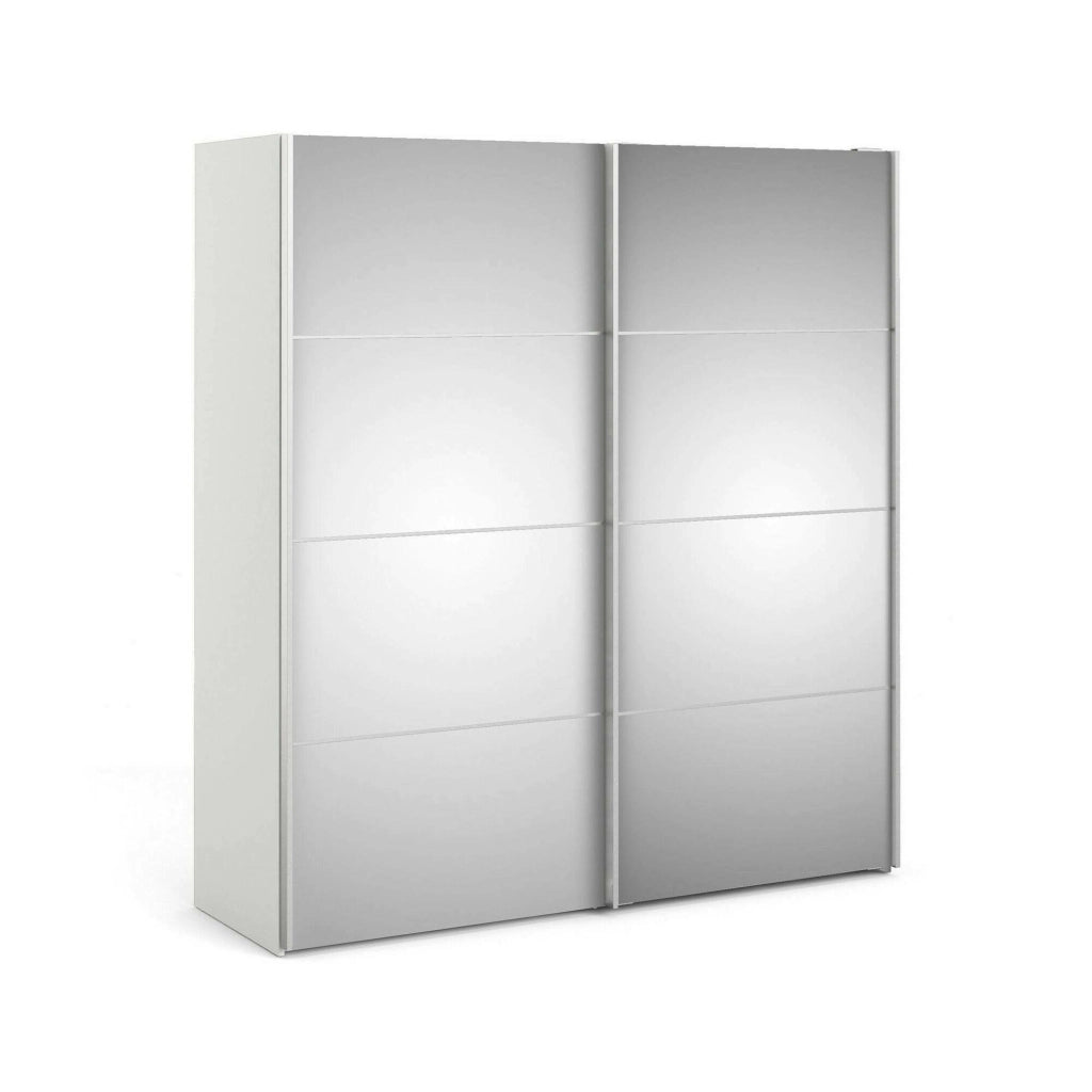 Guardaroba 2 ante Bema, Mobile camera da letto, Cabina armadio portabiti, Armadio appendiabiti, 182x64 h202 cm, Bianco