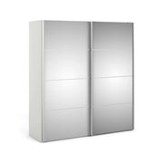 Guardaroba 2 ante Bema, Mobile camera da letto, Cabina armadio portabiti, Armadio appendiabiti, 182x64 h202 cm, Bianco