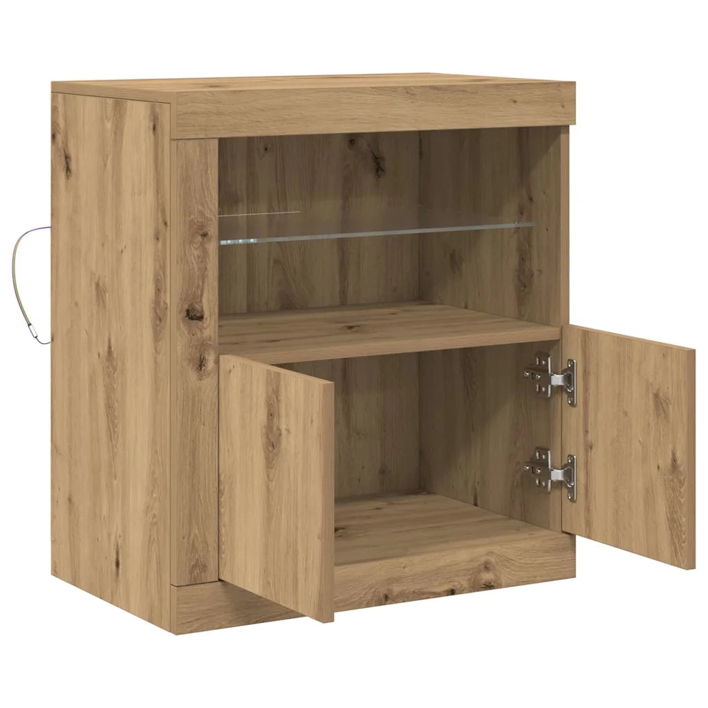 Madia LED Marrone 60,5 x 37 x 67 cm Legno multistrato 863013