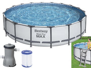 PISCINA TONDA IN METALLO E PVC CON TELAIO D457XH122   -56438