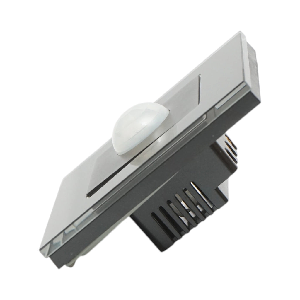 Interruttore sensore di movimento PIR nero 220V, cornice in vetro 86x86x34mm