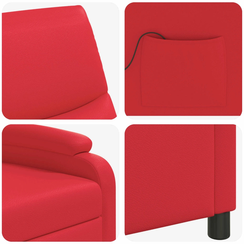 Divano Sedia-Poltrona Massaggiante Rosso Similpelle 739196