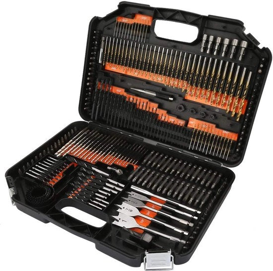 Set di Trapano e Viti a Combinazione 246 Pezzi - Bit in Acciaio di Alta Qualità - Codificati per Colore - Confezionati in Scatola in Plastica