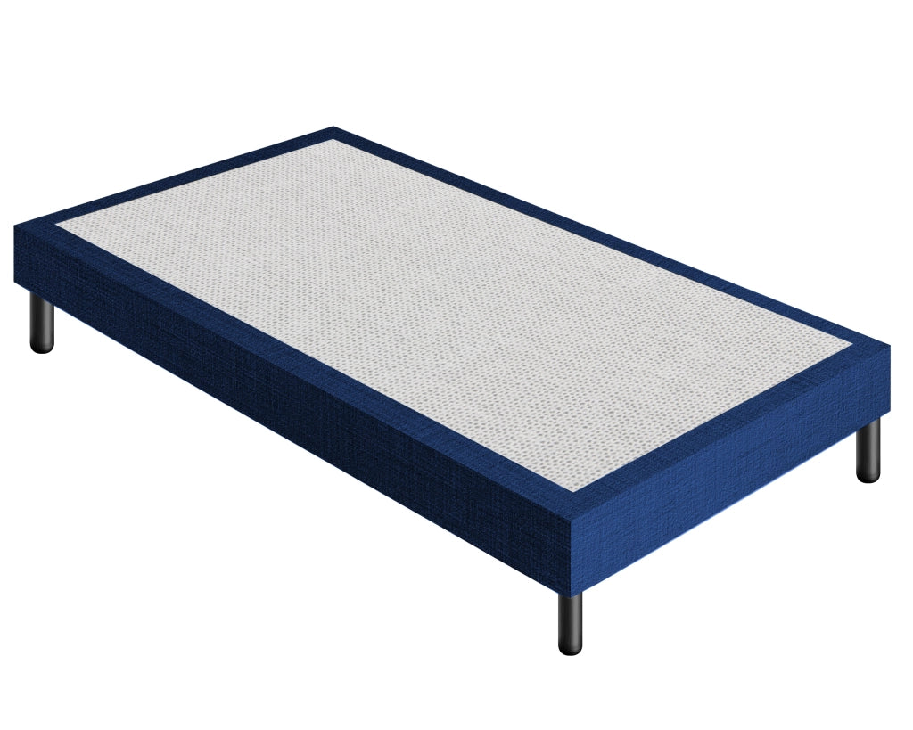 Letto Sommier Piazza e Mezza 140x200 Blu Rivestito - Resistente fino a 120 Kg per Persona