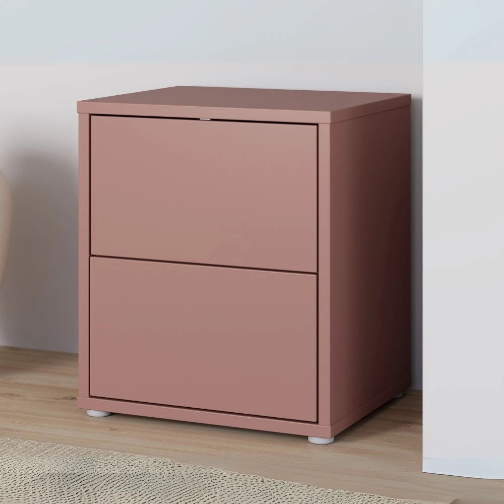 Comodino Medea 2 cassetti terracotta 50x41.5x57.5H