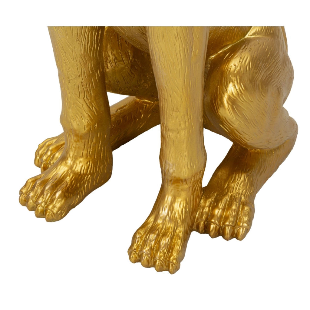 Vassoio Cane 17, Oro, Poliresina, 27x51x74 cm