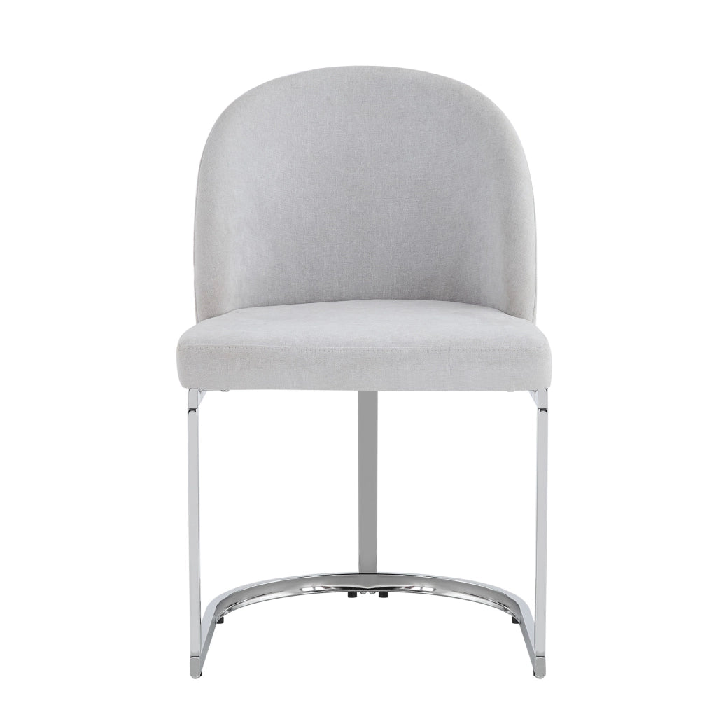 Set di 2 sedie da pranzo 65.99x56.01x56.01 cm con doppio schienale in chenille grigio e argento