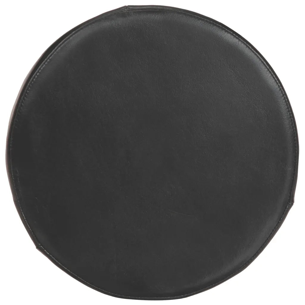 Sgabelli da Bar 2 pz in Vera Pelle e Legno Massello di Acacia 348165