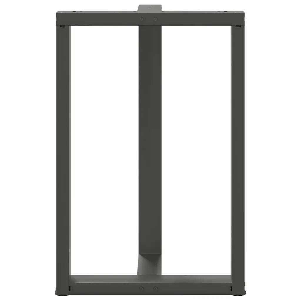 Gambe per tavolo da bar a forma di T 2 pz Antracite 60x35x(90-91) cm Acciaio