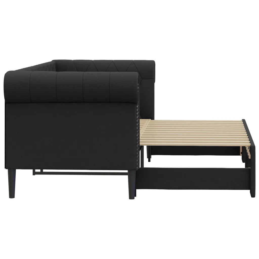 Divano Letto con Letto Estraibile Nero 90x200 cm in Similpelle 3197723