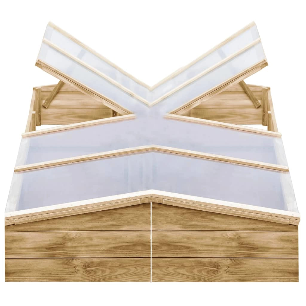 Serre set di 2 in legno di pino impregnato 200 x 50 x 35 cm verde 02_0044667