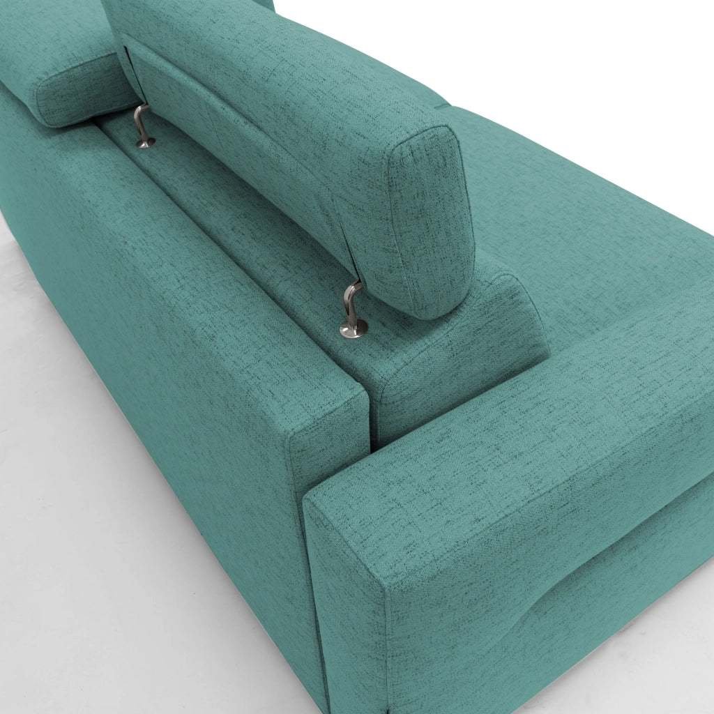 Avalon Divano letto con materasso H18 180 cm (mat. 120x197 cm) verde acqua