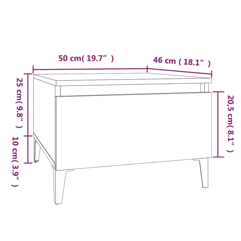 Tavolino da salotto | Tavolino da caff¨¨ | Tavolino da Soggiorno Rovere Fumo 50x46x35cm in Legno Multistrato