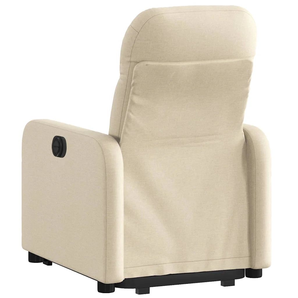 Poltrona | Sedia Relax Alzapersona Reclinabile Elettrica Crema in Tessuto