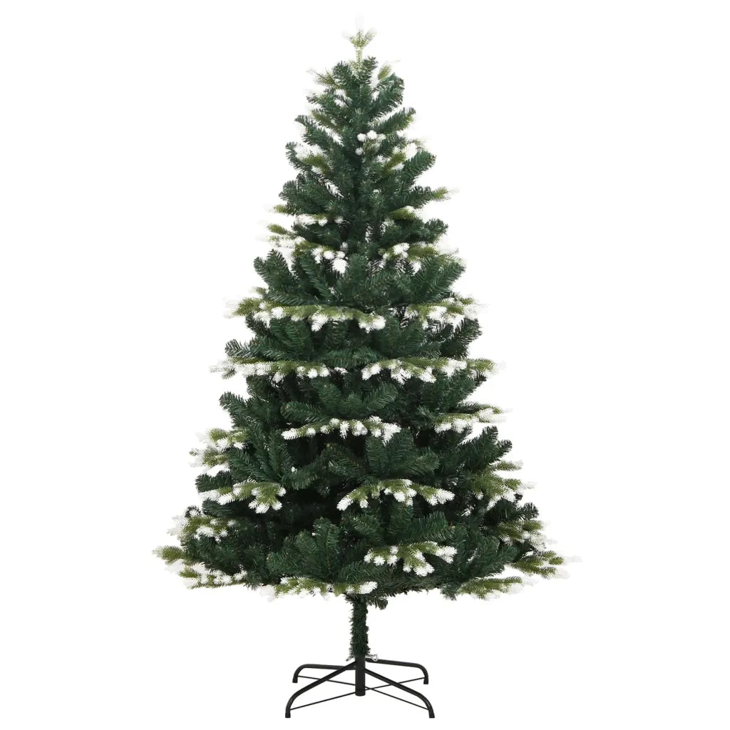 Albero Natale Artificiale Incernierato con Neve Fioccata-Albero Natalizio 210 cm 148016