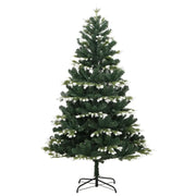 Albero Natale Artificiale Incernierato con Neve Fioccata-Albero Natalizio 210 cm 148016