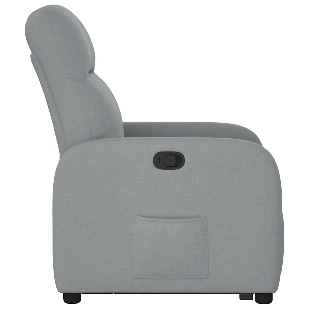 Poltrona | Sedia Relax Alzapersona Reclinabile Grigio Chiaro in Tessuto