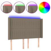 Testiera | Testata a LED Tortora 147x16x118/128 cm in Tessuto