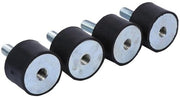 Set di isolatori gommati per compressore d'aria - Controllo del rumore - Elemento di assorbimento vibrazioni - Set da 4 pezzi - Demper schocchi
