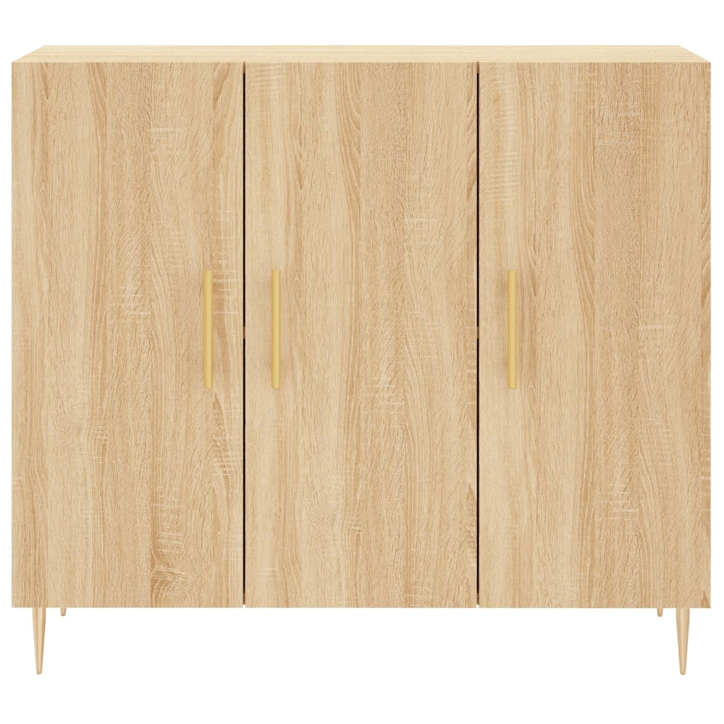 Buffet credenza cassettiera armadio mobile contenitore organizer cucina soggiorno rovere Sonoma 90 x 34 x 80 cm legno ingegnerizzato marrone 02_0031736
