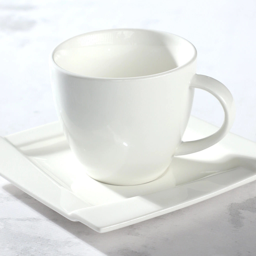 Set di 6 tazze da caffè bianche KADAX da 220 ml in porcellana, idea regalo.