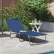 Lettino Prendisole Pieghevole Portable Blu 600D Oxford Fabric