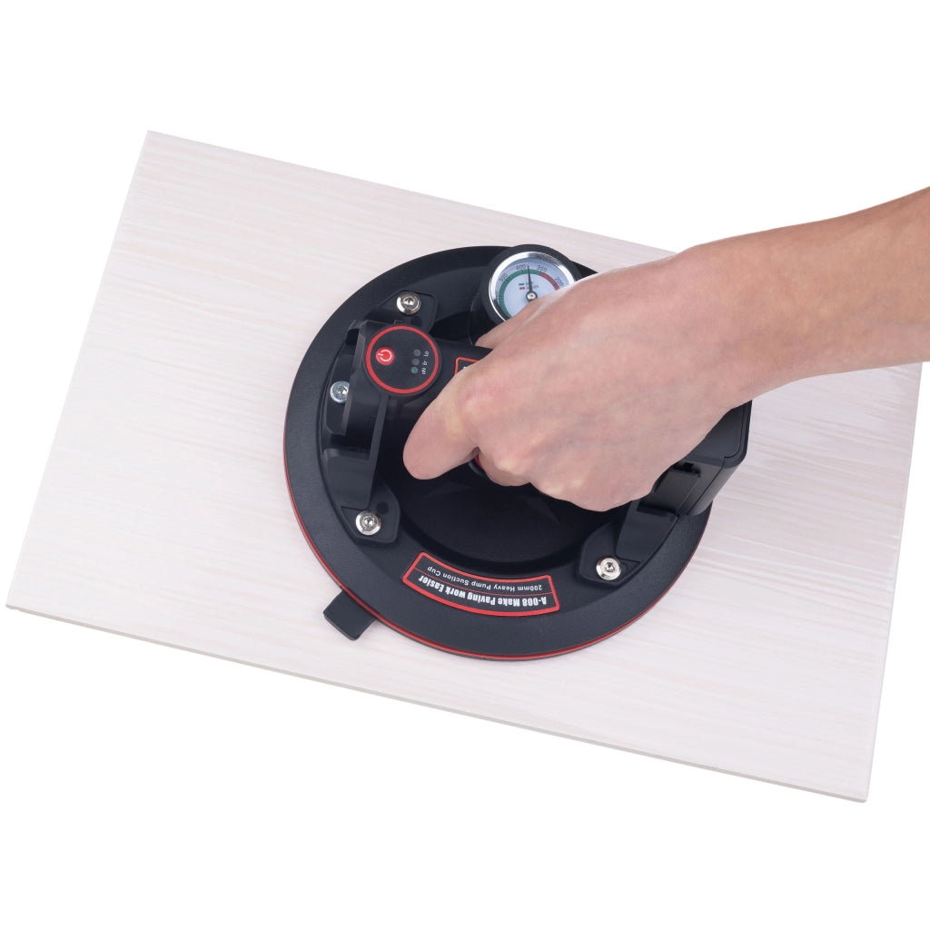 Ventosa a Batteria per Piastrelle – Indicatore Intelligente e Manometro | Portata 200 kg, Diametro 200 mm