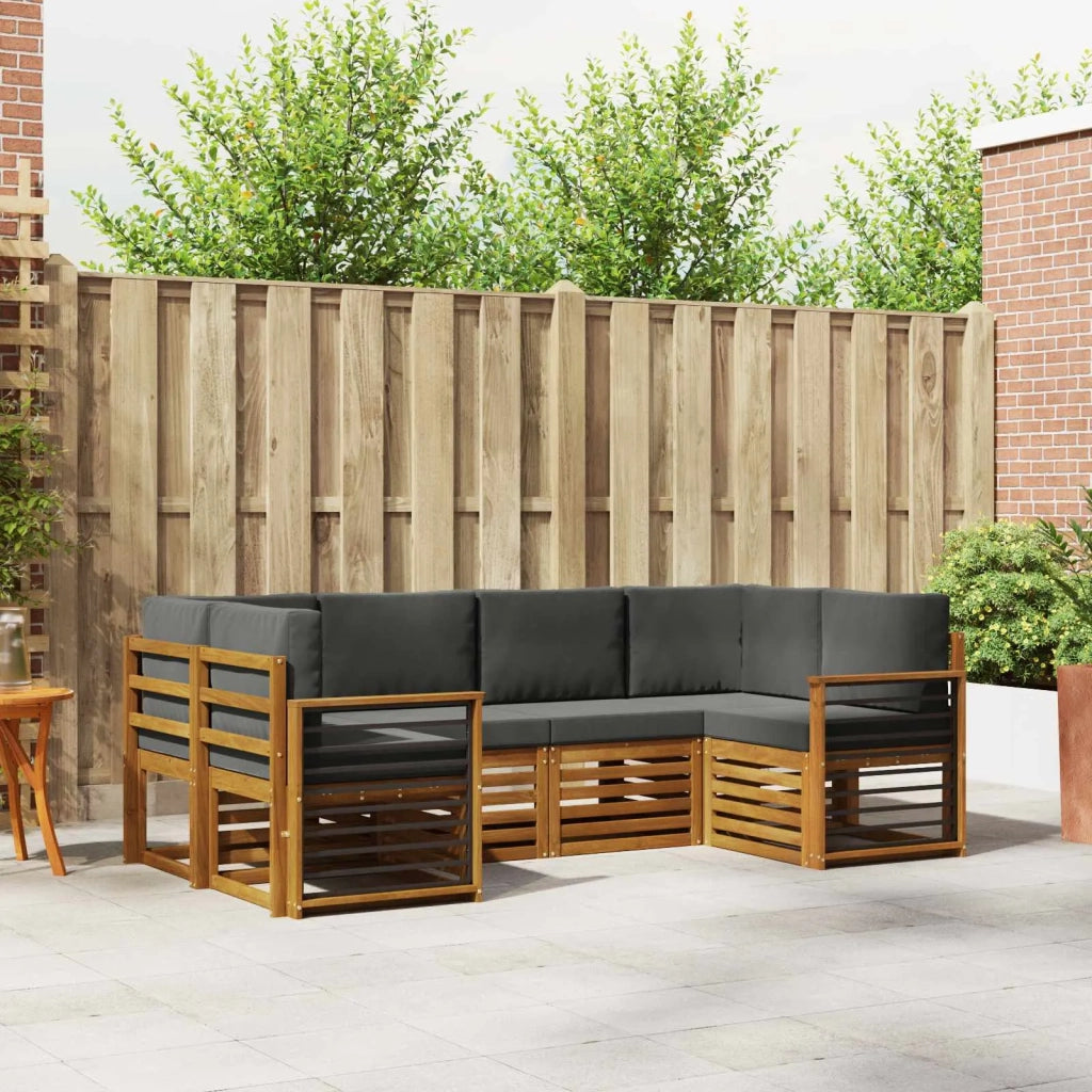 Set divano sezionale con cuscino 6 pcs Naturale e Antracite 3375382
