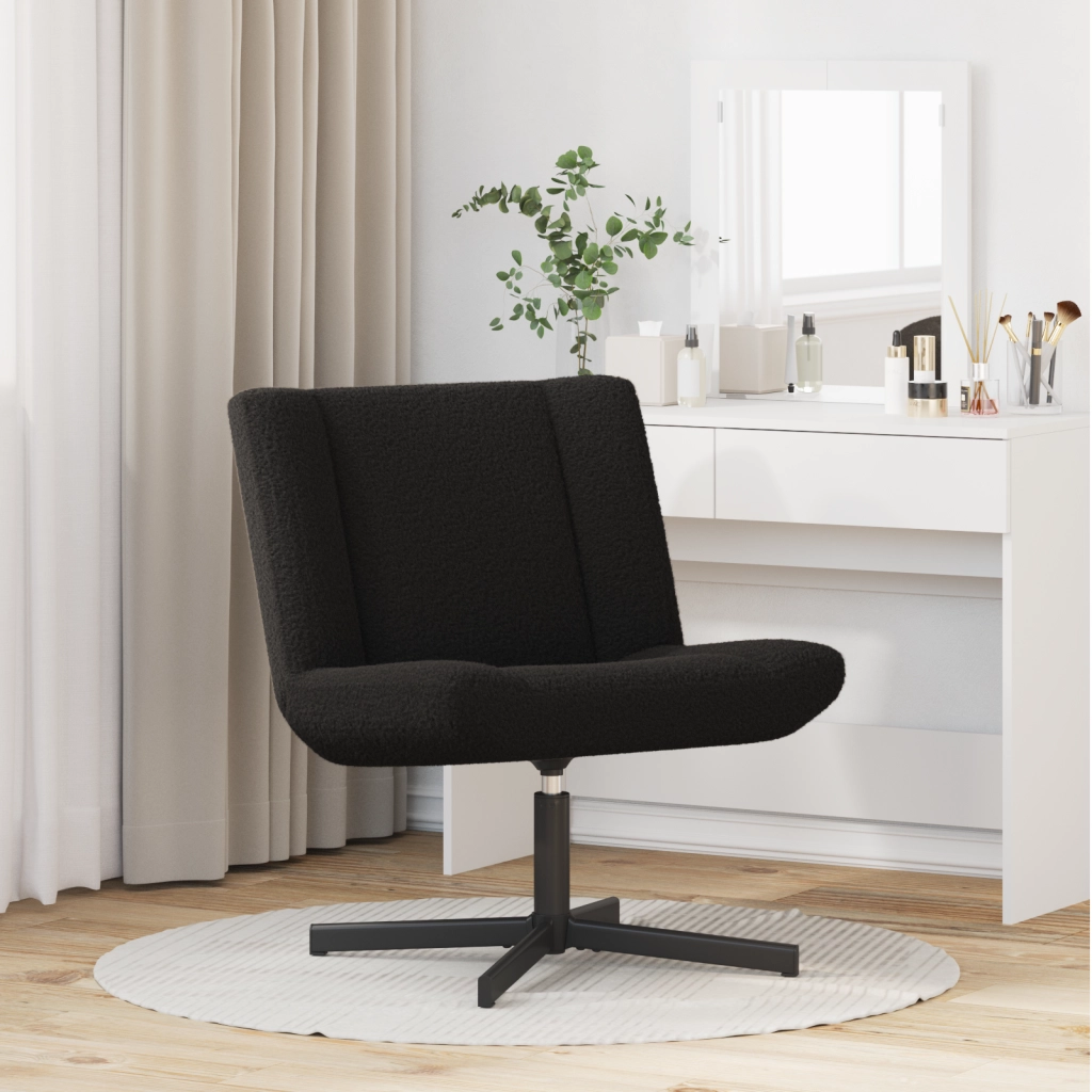 Poltrona Accent Nera Tessuto, Metallo Media Girevole